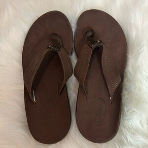 Chaco leather flip flops